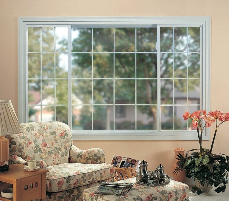 sliding windows with white grid
