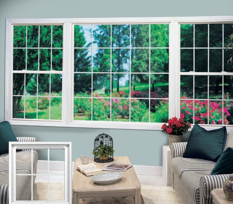 large windows facing the flower gardens